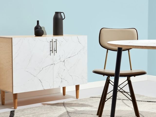 Marble front crockery cabinet